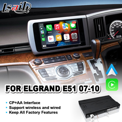 رابط ویدیویی Android Auto Lsailt Carplay برای Nissan Elgrand E51 Series 3 2007-2010