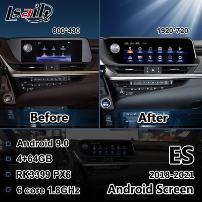 Lsailt 12.3 اینچ Lexus Android Auto Screen RK3399 Youtube Carplay Display برای ES250 ES300h ES350