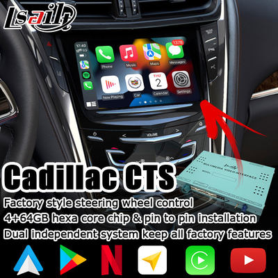 جعبه ناوبری وایرلس carplay android auto Android 9.0 برای جعبه رابط ویدئویی Cadillac CTS