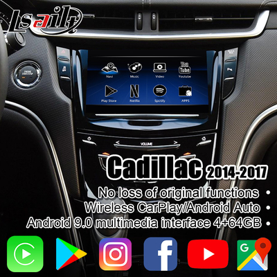 رابط ویدیویی چند رسانه ای 4 گیگابایتی برای Cadillac ATS XTS SRX با CarPlay بی سیم، Google Map، Waze، PX6 RK3399
