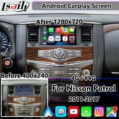 صفحه نمایش کارپلی اندروید 8 اینچی Lsailt برای Nissan Patrol Y62 Pathfinder 2011-2017 با اندروید اتو بی سیم