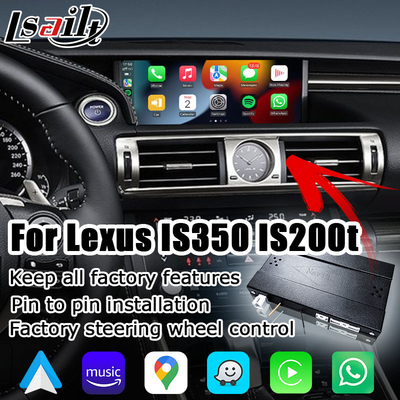 لکسوس IS350 IS200t IS300 IS300h بی سیم کپرلی اندروید جعبه خودکار آینه ای صفحه نمایش