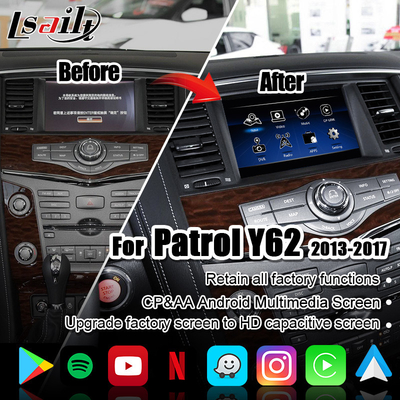 صفحه نمایش چند رسانه ای خودرو Lsailt برای پاترول نیسان آرمادا با CarPlay بی سیم، یوتیوب، ارتقاء صفحه نمایش