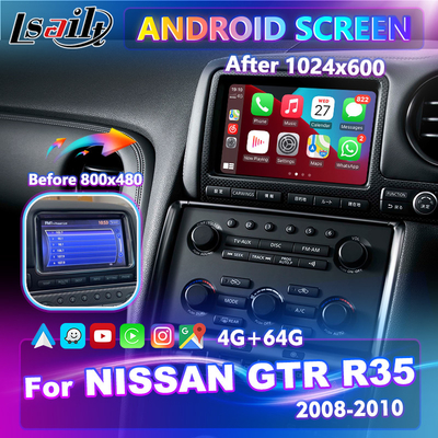 Lsailt 7 اینچی تعویض چند رسانه ای اندروید صفحه نمایش HD برای نیسان GTR R35 GT-R JDM 2008-2010