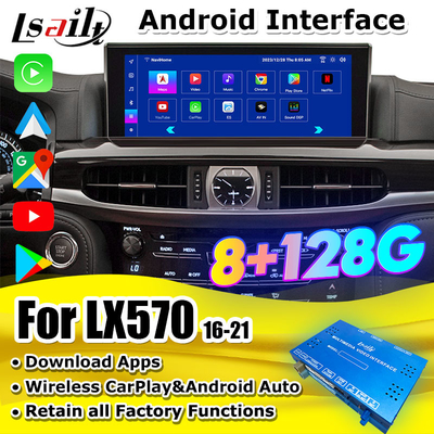 رابط ویدئویی لکسوس اندروید CarPlay Box برای لکسوس LX570 12.3 اینچ مجهز به یوتیوب، NetFix، Google Play