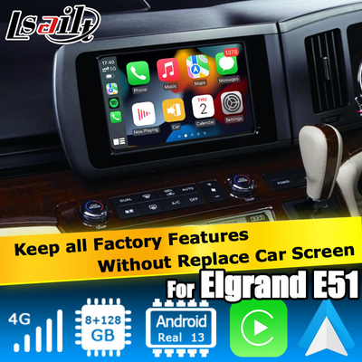 Nissan Elgrand E51 سری 3 اندروید 13 کوالکام 8+128GB کارپلی اندروید اتو رابط ویدیویی
