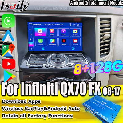 رابط چند رسانه ای اندرویدی Lsailt 8G برای اینفینیتی QX70 FX35 FX37 2008-2017 CarPlay بی سیم یکپارچه ، اندروید اتو