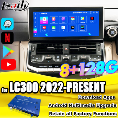 ماژول ارتقاء اندروید Lsailt OEM برای لند کروزر 300 2022-هم اکنون ادغام رابط اندروید YouTube، Waze، Play Store