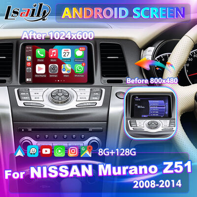 صفحه نمایش چند رسانه ای کارپلی اندروید Lsailt برای نیسان مورانو Z51 2008-2014