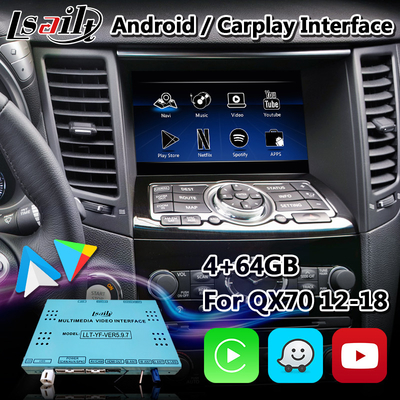 ۴+۶۴ گیگابایت رابط بی‌سیم Android Auto Android Carplay برای Infiniti QX70 QX50 QX60 Q70