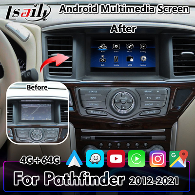 Lsailt Android Carplay رابط ویدیویی صفحه نمایش چند رسانه ای خودرو برای نیسان Pathfinder R52
