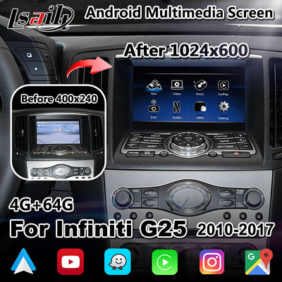 صفحه نمایش چند رسانه ای خودرو Lsailt 7 اینچی Carplay برای Infiniti G25 Q40 Q60