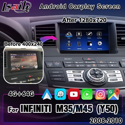 صفحه نمایش کارپلی اندروید 8 اینچی Lsailt برای Infiniti M Series 2008-2013 با نمایشگر چند رسانه ای M25 M30d M37 M56 M35h