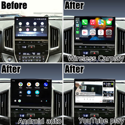 جعبه ناوبری خودرو اندروید 13 برای تویوتا LC200 GXR واحد فوجیتسو Carplay waze یوتیوب نمای عقب و غیره