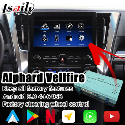 رابط چندرسانه ای کارپلی بی سیم اندروید برای تویوتا آلفارد Vellfire JBL