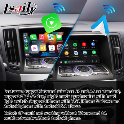 ماژول خودکار اندروید carplay بی‌سیم برای Infiniti G37 G25 Q40 Q60 370GT skyline 08IT