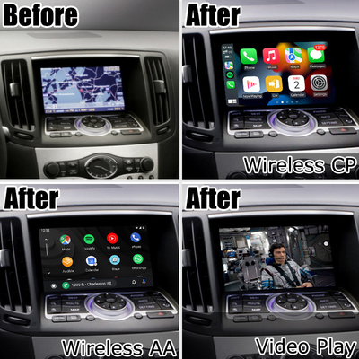 ماژول خودکار اندروید carplay بی‌سیم برای Infiniti G37 G25 Q40 Q60 370GT skyline 08IT