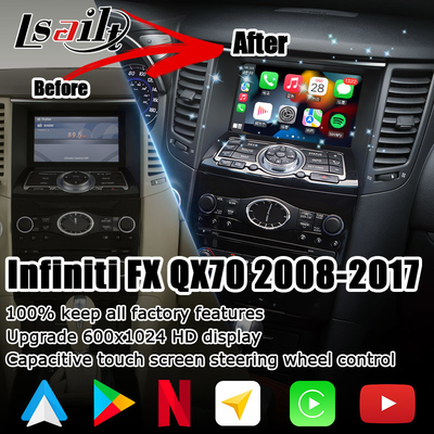 ارتقاء صفحه نمایش INFINITI QX70 FX35 FX37 HD وایرلس carplay android auto IT06