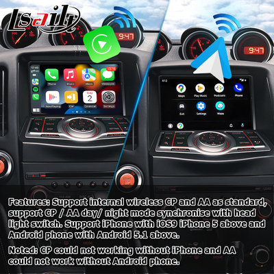Nissan 370z صفحه نمایش HD غیر مخرب یوتیوب carplay بی سیم ارتقا خودکار اندروید