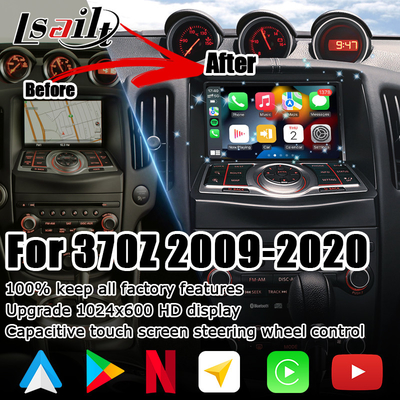 Nissan 370z صفحه نمایش HD غیر مخرب یوتیوب carplay بی سیم ارتقا خودکار اندروید