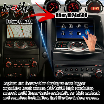 Nissan 370z صفحه نمایش HD غیر مخرب یوتیوب carplay بی سیم ارتقا خودکار اندروید