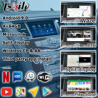 ارتقاء صفحه نمایش لمسی Nissan Patrol Y62 2010-2016 با رابط ویدیویی Android carplay یوتیوب