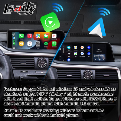لکسوس RX350 RX450h RX200t وایرلس کارپلی رابط آینه کاری صفحه نمایش خودکار اندروید