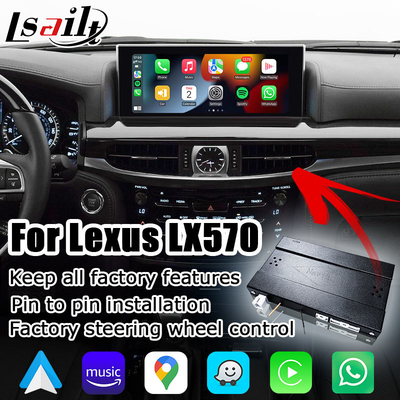 لکسوس LX570 LX450d بی سیم کارپلی اندروید خودکار رابط چندرسانه ای صفحه نمایش آینه Lsailt