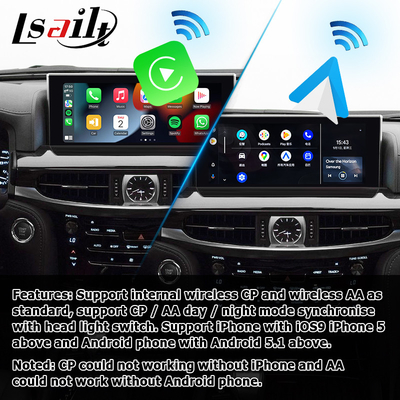لکسوس LX570 LX450d بی سیم کارپلی اندروید خودکار رابط چندرسانه ای صفحه نمایش آینه Lsailt
