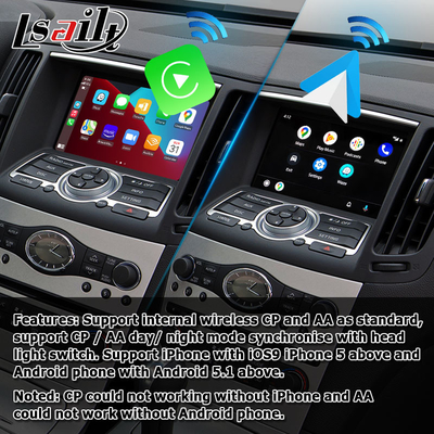 جعبه رابط ویدیویی ماژول خودکار اندروید کارپلی بی سیم Infiniti G37 G37 G25 Q40 Plug And Play