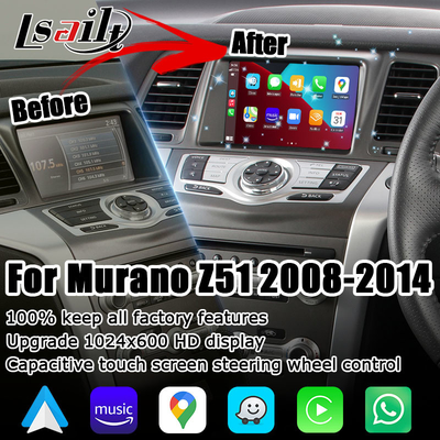 Nissan Murano Z51 Wireless Carplay Android Auto ارتقاء صفحه نمایش چند رسانه ای HD