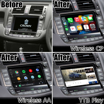 Toyota Crown سیستم اندروید بی سیم carplay android auto upgrade S200 GRS204 URS206 UZS207 Majesta Athlete