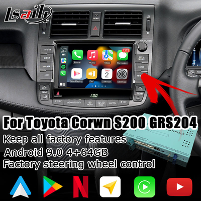 Toyota Crown سیستم اندروید بی سیم carplay android auto upgrade S200 GRS204 URS206 UZS207 Majesta Athlete