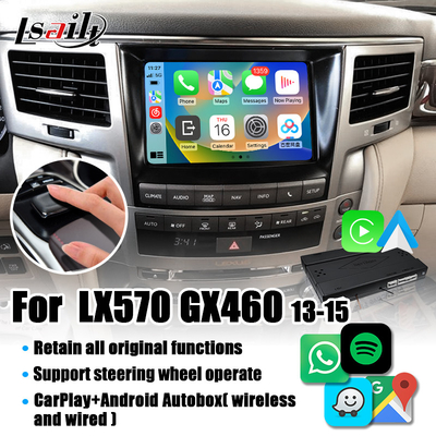 رابط Lexus CarPlay برای LX570 2013-2015 GX460 با بی‌سیم Android Auto، Google Map