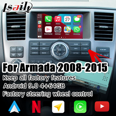 رابط ویدیویی اندروید carplay android auto box برای نیسان آرمادا TA60 2008-2015