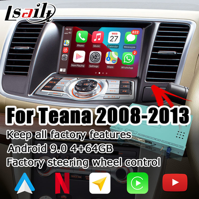 رابط ویدیویی Nissan Teana J32 اندروید با ادغام خودکار اندروید carplay بی سیم