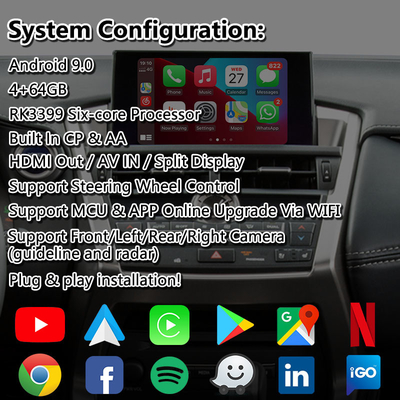 رابط ویدیویی چند رسانه ای اندرویدی Lsailt برای لکسوس NX300h NX200t NX F-Sport کنترل صفحه لمسی 2014-2017