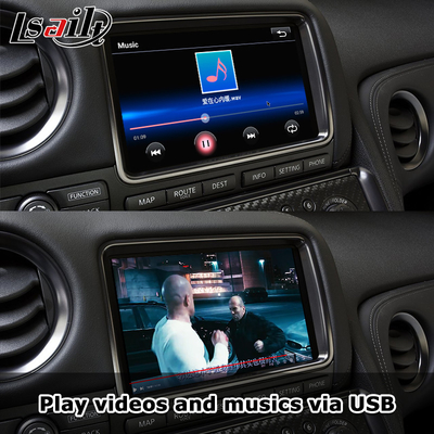 رابط کار پلی بی سیم برای GT-R GTR R35 2011-2017 شامل اندروید اتو، ناوبری GPS، دوربین عقب