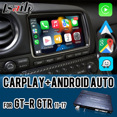 رابط کار پلی بی سیم برای GT-R GTR R35 2011-2017 شامل اندروید اتو، ناوبری GPS، دوربین عقب