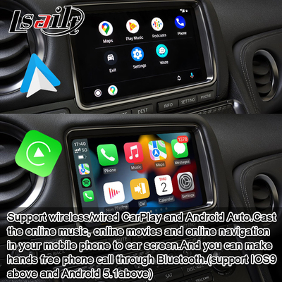 رابط کار پلی بی سیم برای GT-R GTR R35 2011-2017 شامل اندروید اتو، ناوبری GPS، دوربین عقب
