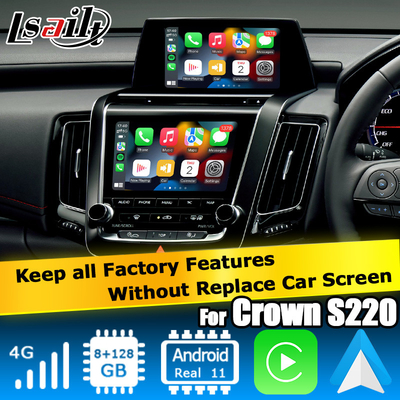 تویوتا تاج S220 اندروید چند رسانه ای بی سیم carplay اندروید اتوماتیک توسط کوالکام 8 + 128GB
