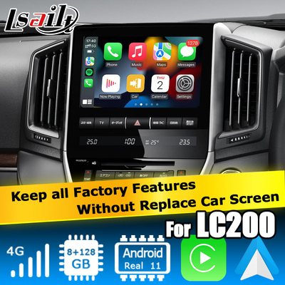 تویوتا لند کروزر LC200 رابط ویدیویی اندرویدی 8+128GB توسط کوالکام با carplay android auto