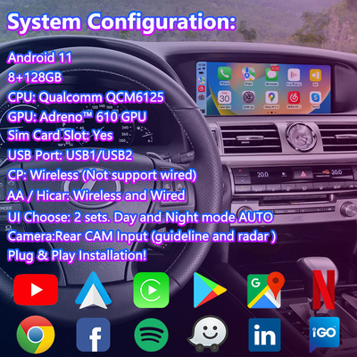 Lsailt 8+128GB اندروید مولتی مدیا کارپلی باکس رابط کار برای لکسوس LS600h LS460 2012-2017