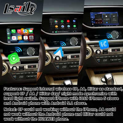 لکسوس ES300h ES350 ES250 ES200 رابط ویدیویی اندروید 8+128GB پشتیبانی پایه کوالکام carplay اندروید اتوماتیک