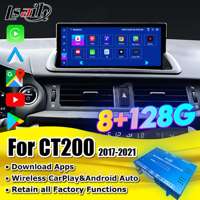 رابط ویدئویی لکسوس برای CT200h 2017-2021 GX LX ES LS... شامل CarPlay، Android Auto، Spotify