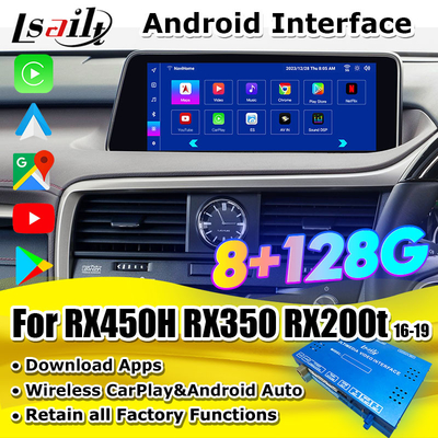 Lsailt CarPlay رابط ویدیویی چند رسانه ای اندرویدی برای لکسوس RX RX450H RX300H RX350 شامل اندروید اتو، یوتیوب