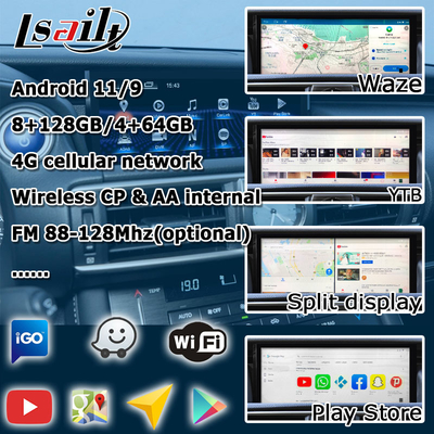 10.25 اینچ اندروید 8+128 کارپلی اندروید ارتقاء اتوماتیک صفحه نمایش HDMI برای لکسوس IS200t IS350 IS300