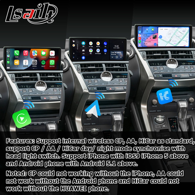 لکسوس NX200t 10.25 ارتقاء صفحه نمایش لمسی پردازنده هکسا اندروید اتوماتیک بی سیم Carplay