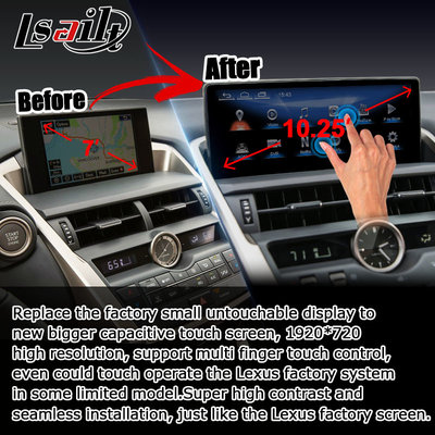 لکسوس NX200t 10.25 ارتقاء صفحه نمایش لمسی پردازنده هکسا اندروید اتوماتیک بی سیم Carplay
