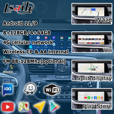 اندروید 8+128GB Lsailt لکسوس اندروید carplay اندروید اتوماتیک صفحه نمایش برای RX350 RX450h RX300 پردازنده 2.0Ghz
